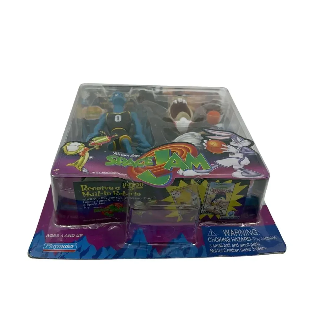 Vtg 1996 Space Jam Tasmanian Devil vs Blanko Action Figure Set Playmates WB NIB